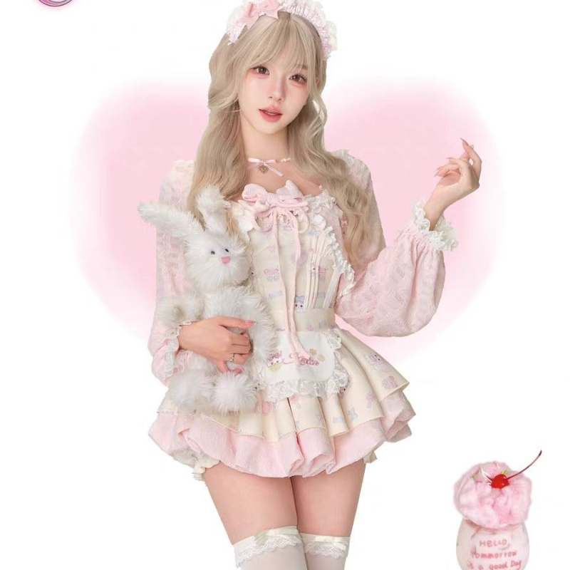 Japanese Sweet Lolita Style 3  - Crop Top Crochet 评论和价格
