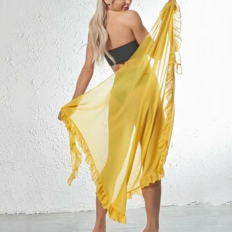 5 Colors Ruffle Sarong for Wom - Cover Up Kaftan 评论和价格