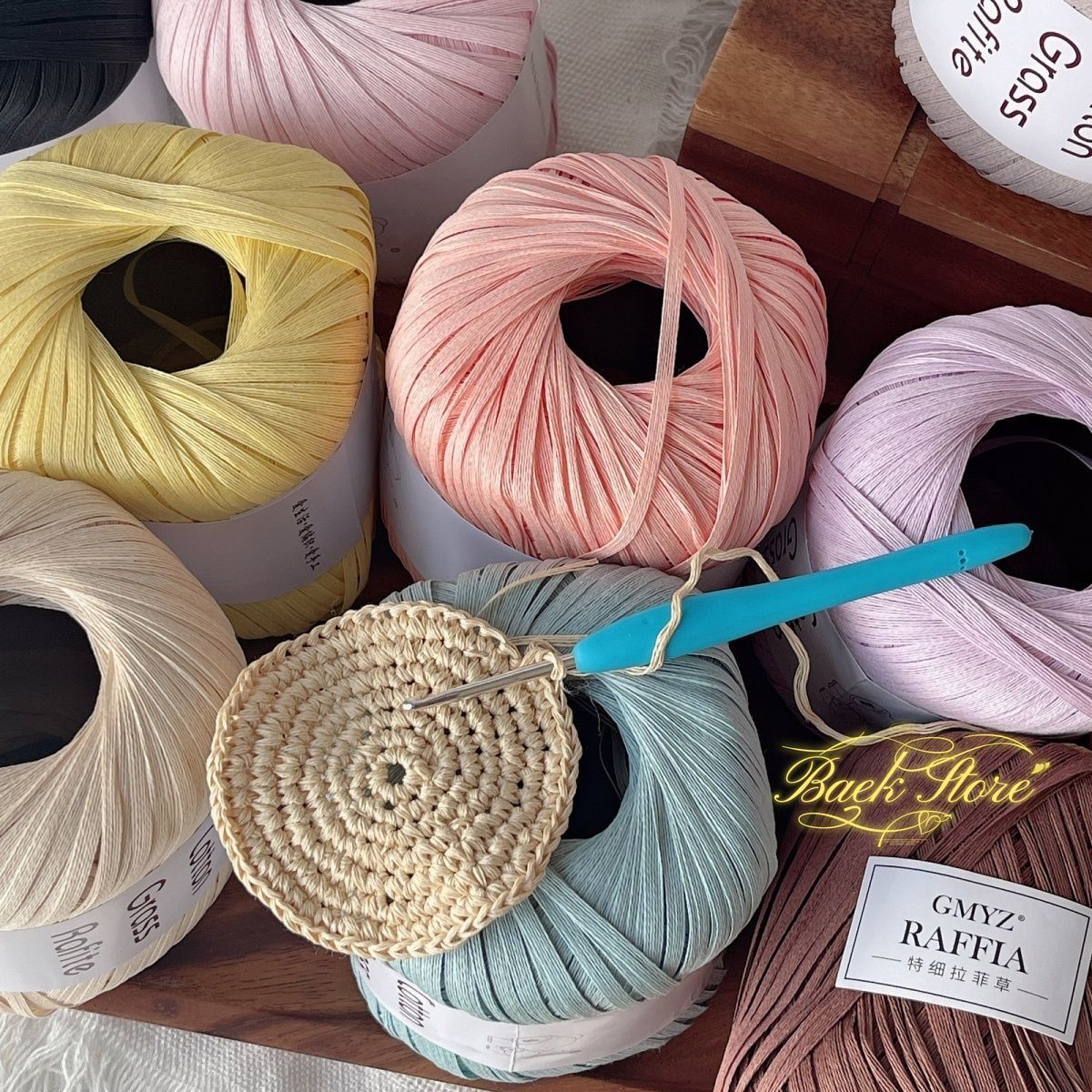 102M/roll Multicolor Raffia Ya - Crochet Bag Raffia 评论和价格