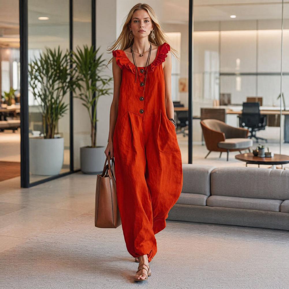 Relaxed Fit Romper Women Women - Jumpsuit Linen Relaxed 评论和价格