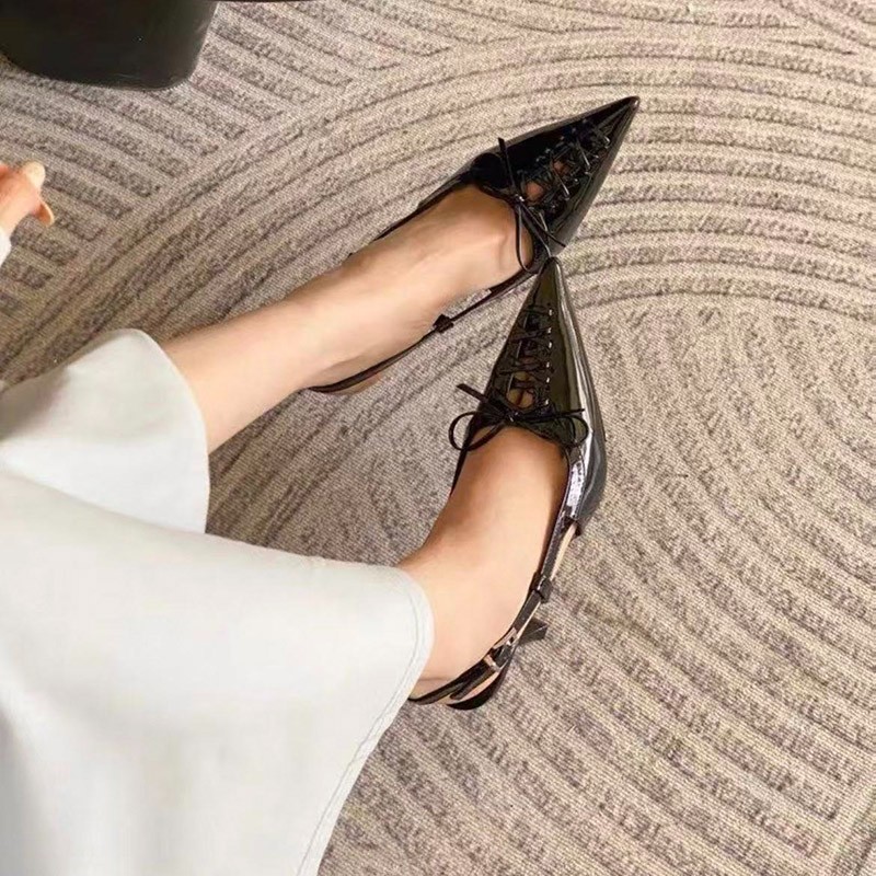 European-style Pointed-toe, Sl - Sandal Strappy Heeled 评论和价格