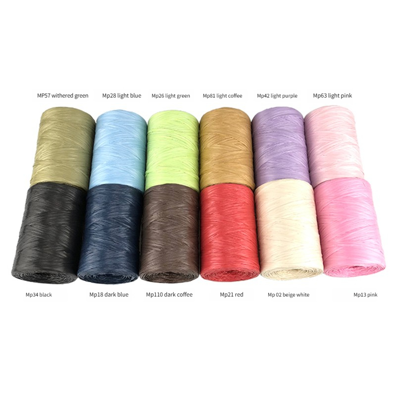 100g/pcs Flat Raffia Paper Yar - Crochet Bag Raffia 评论和价格