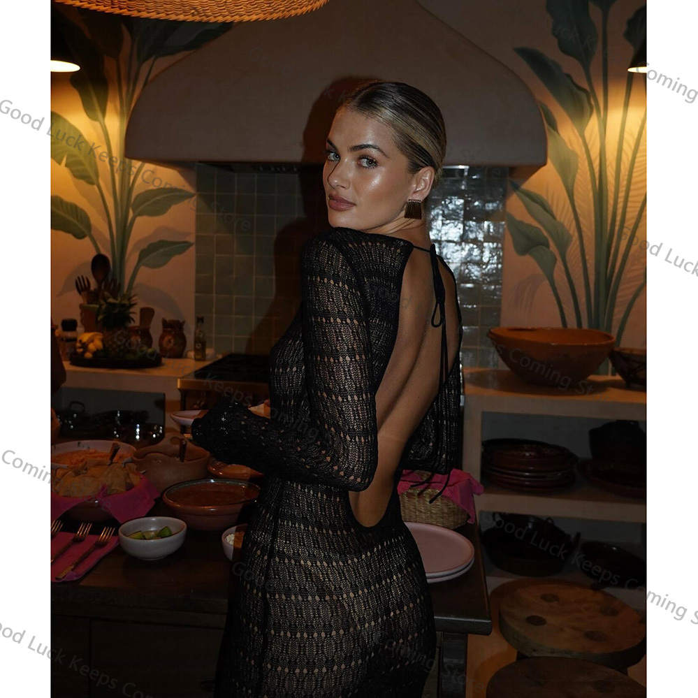 2025 Knitted Dress Backless Co - Cover Up Kaftan 评论和价格